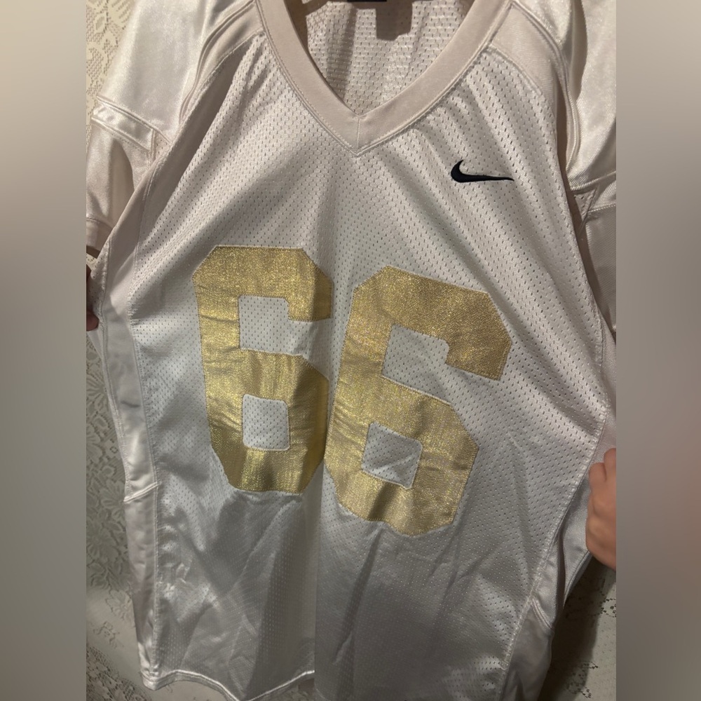 Custom Nike white and gold sparkly football jersey - Picture 2 of 5